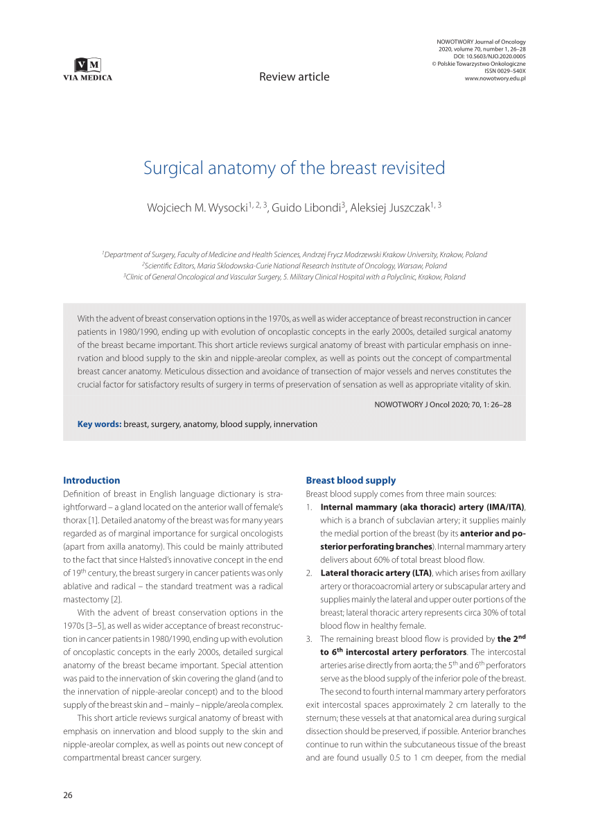 PDF) Surgical anatomy of the breast revisited