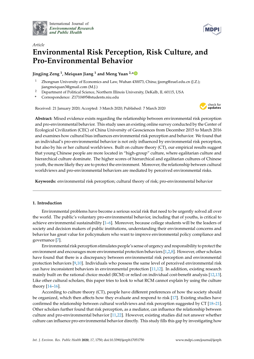 Environmental Risk Perception Paper