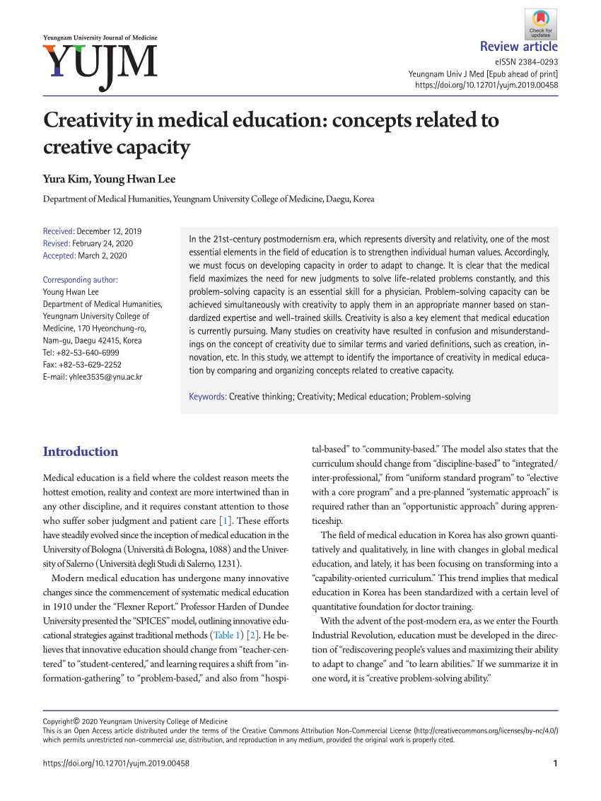creativity in medical education