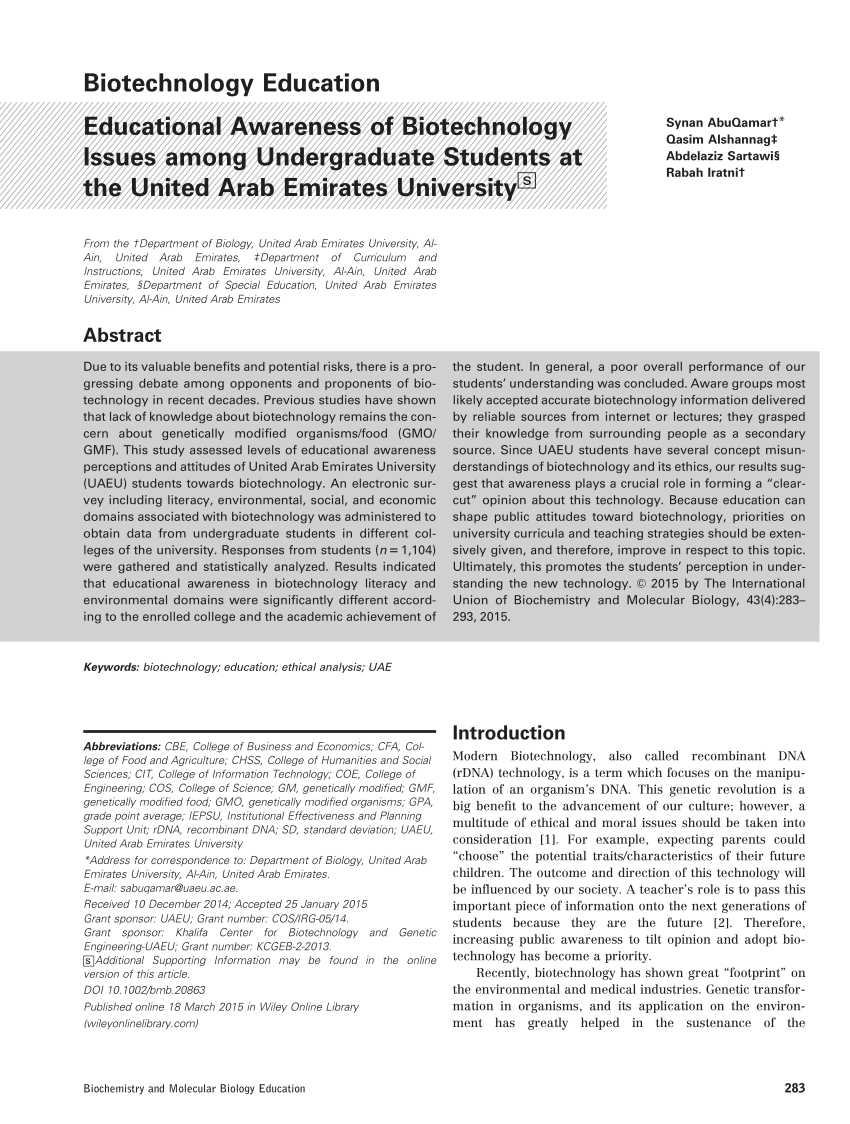 biotechnology research articles pdf