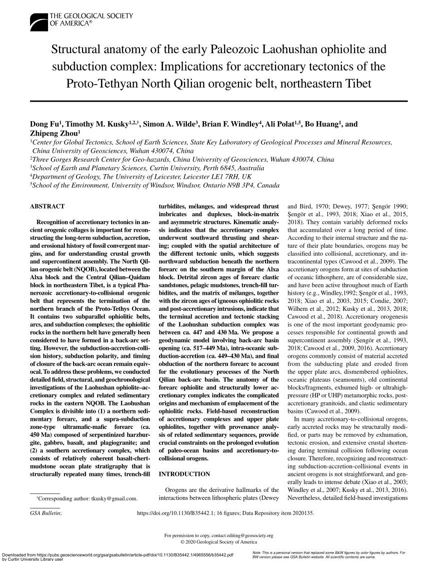 PDF) Structural and kinematic analysis of the Early Paleozoic