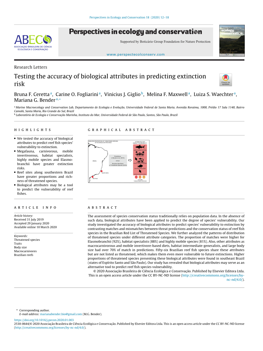 PDF Testing the accuracy of biological attributes in predicting  