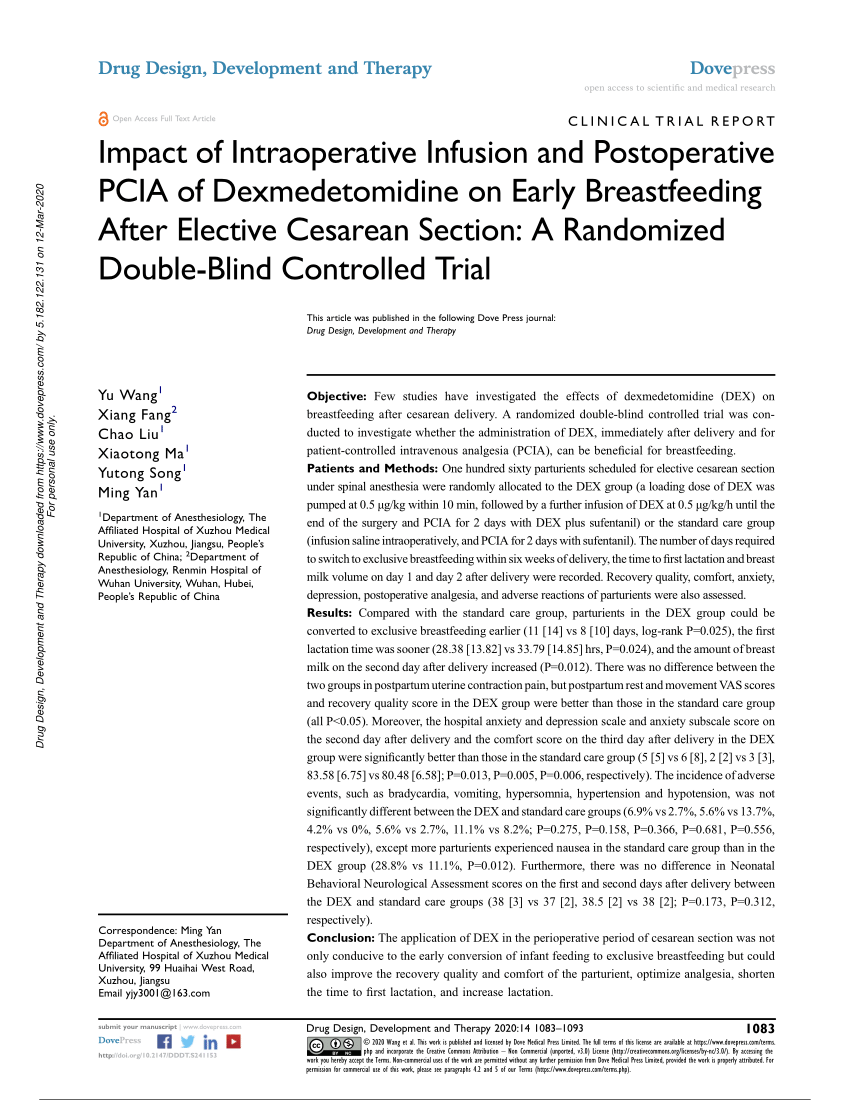 Pdf Impact Of Intraoperative Infusion And Postoperative Pcia Of