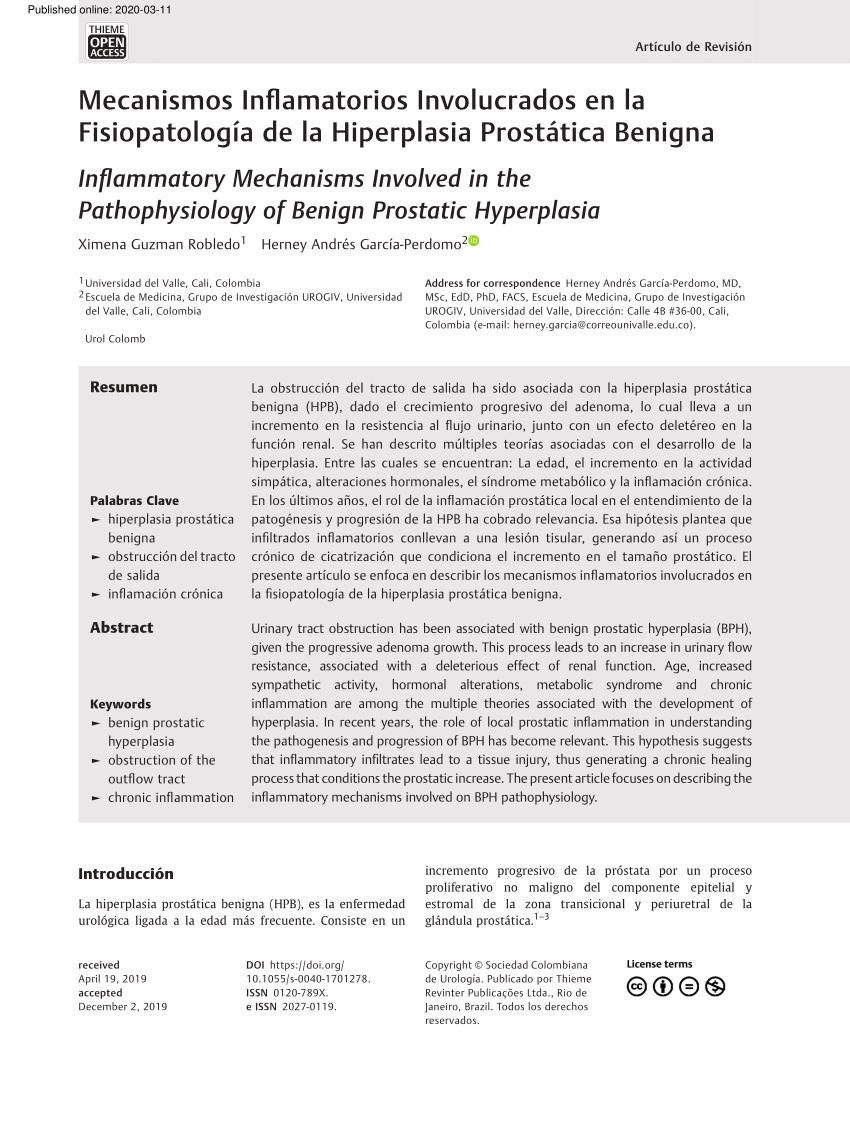 hiperplasia prostática benigna pdf artículo de revisión