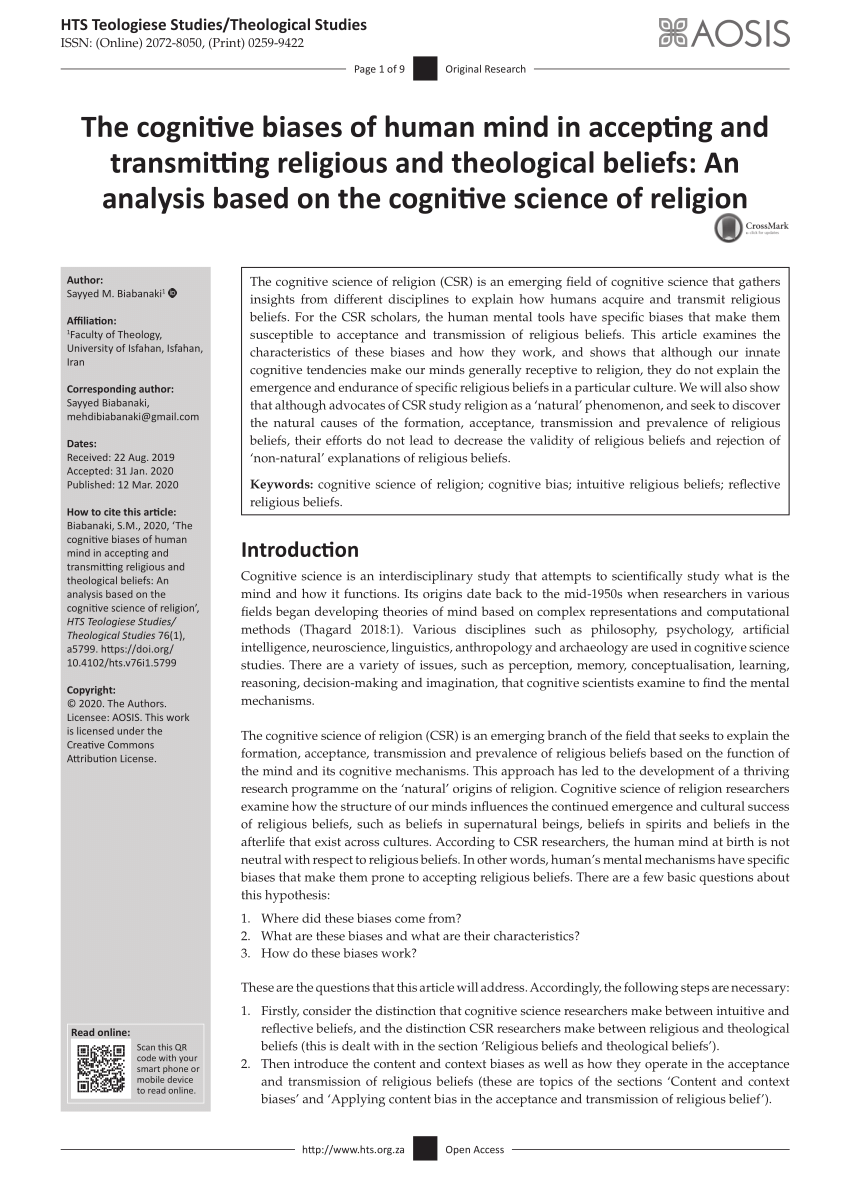 what is the cognitive theory of religion