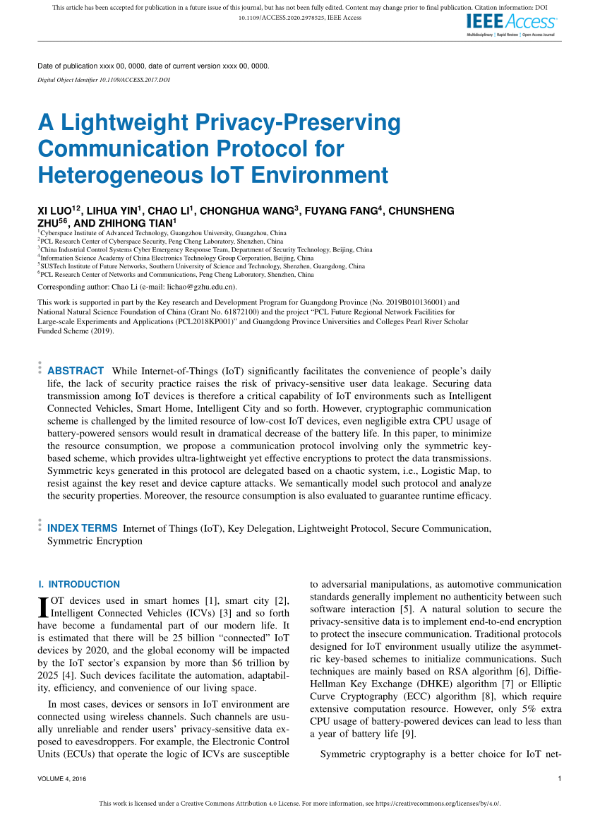 PDF) A Lightweight Privacy-Preserving Communication Protocol for ...