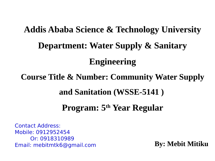 thesis on water supply and sanitation