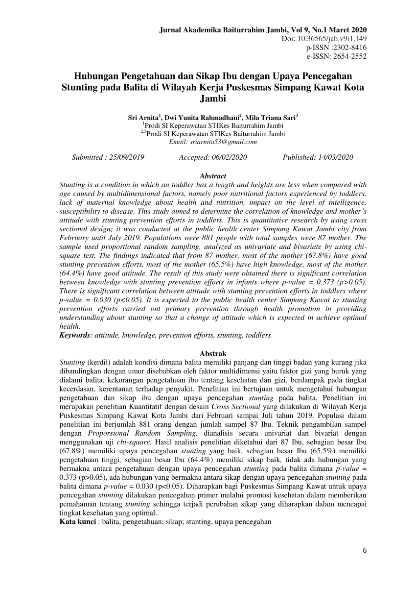 Skripsi Gambaran Pengetahuan Ibu Tentang Stunting