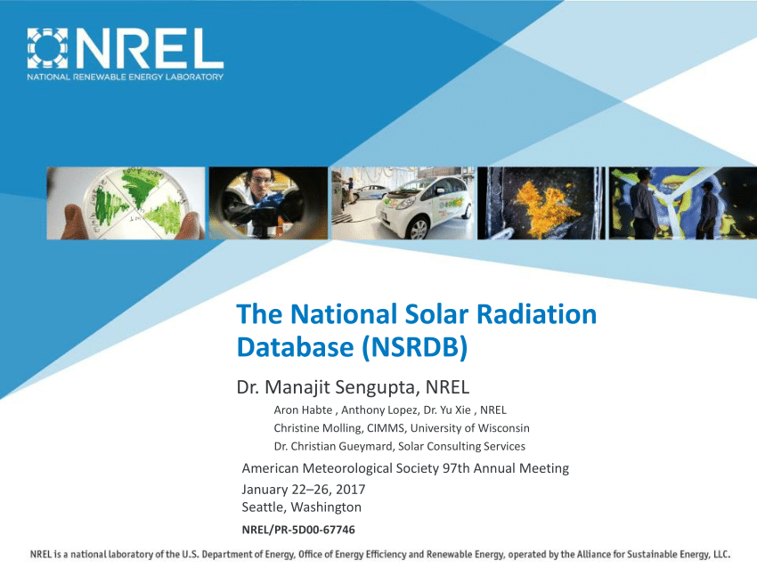 (PDF) The National Solar Radiation Database (NSRDB)