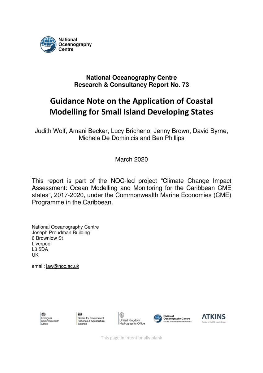 (PDF) Guidance note on the application of coastal modelling for small