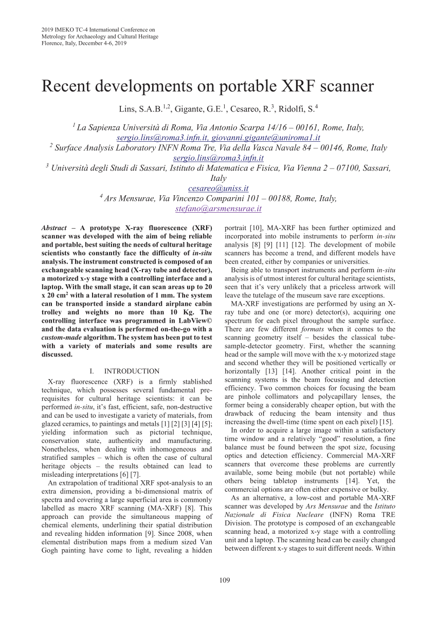 PDF) A handheld XRF study of Late Horizon metal artifacts