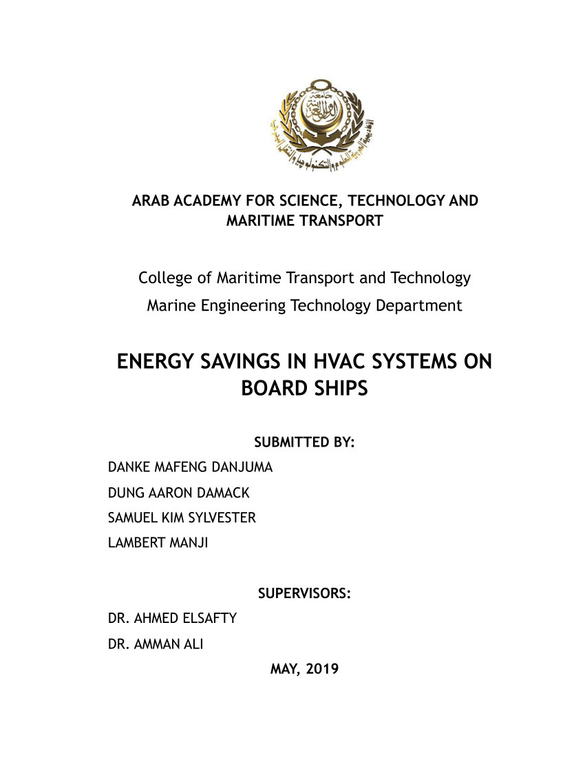 (PDF) ENERGY SAVINGS IN HVAC SYSTEMS ON BOARD SHIPS