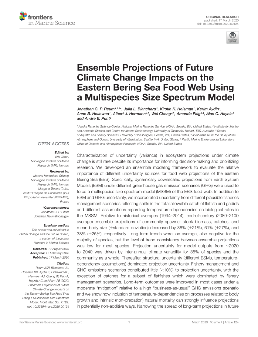 (PDF) Ensemble Projections of Future Climate Change Impacts on the