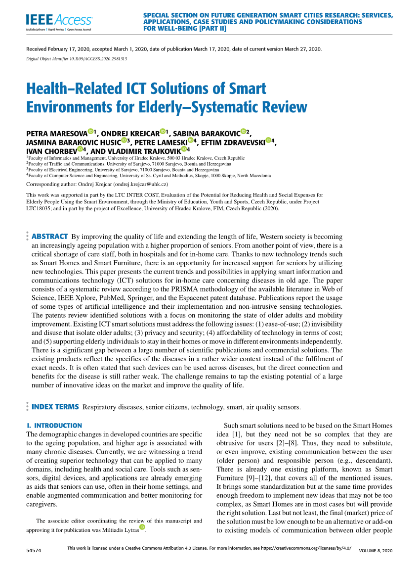 PDF) Information and Communication Technologies in the Care of the Elderly:  Systematic Review of Applications Aimed at Patients With Dementia and  Caregivers