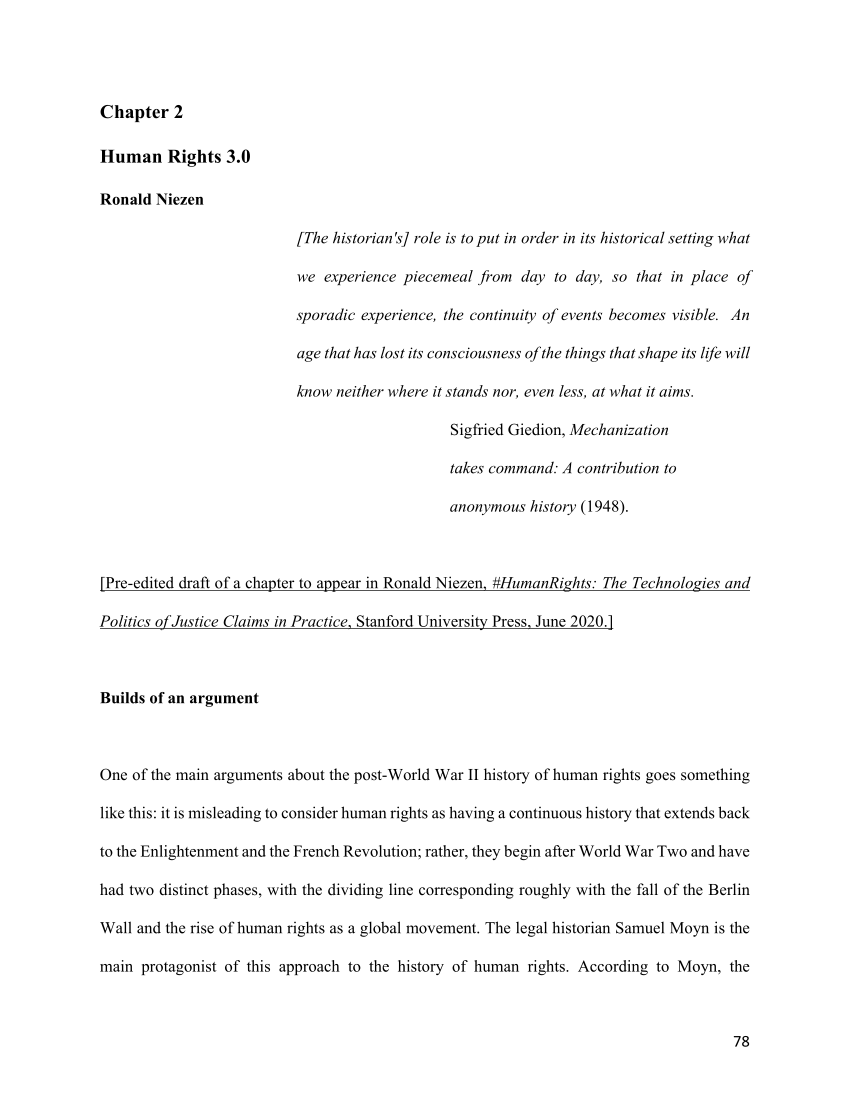 Pdf Chapter 2 Human Rights 3 0 In Humanrights The Technologies