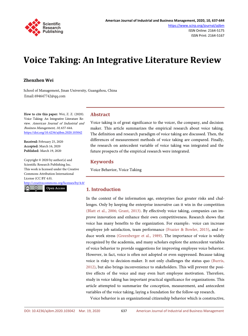 literature review voice