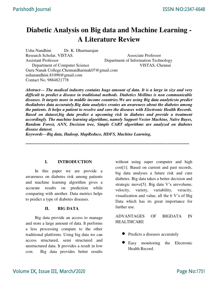 machine learning literature review example