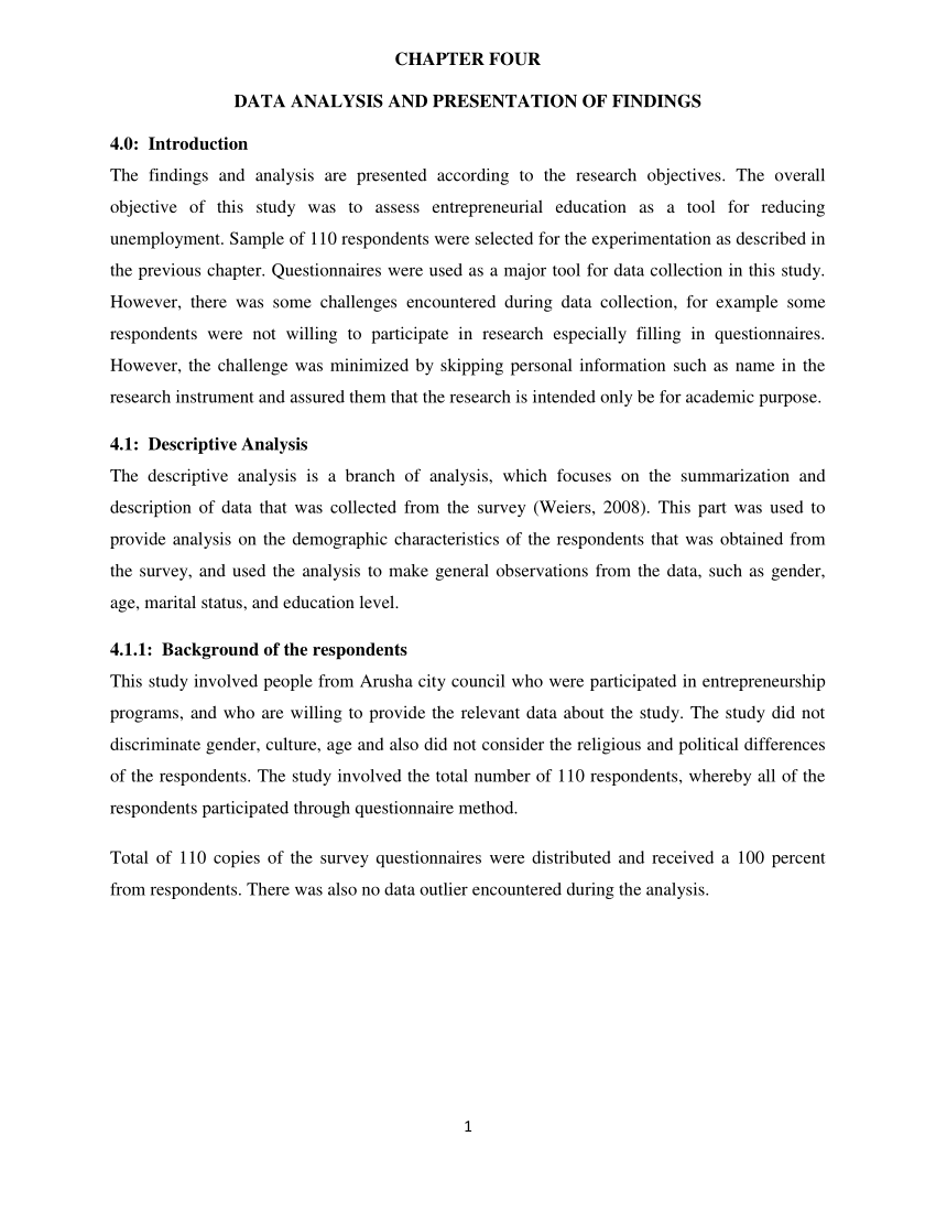 sample of research paper chapter 4