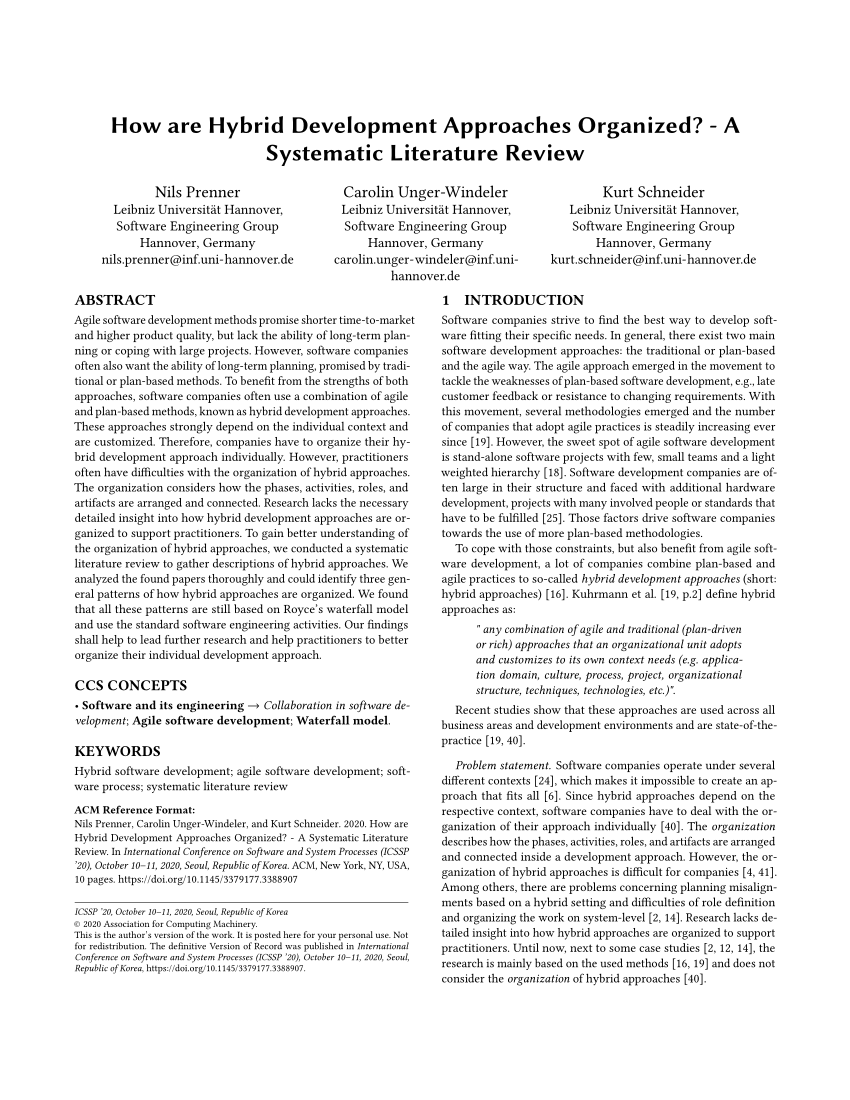 literature review hybrid working