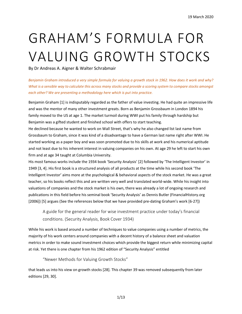 How to Calculate the Intrinsic Value of a Stock like Benjamin