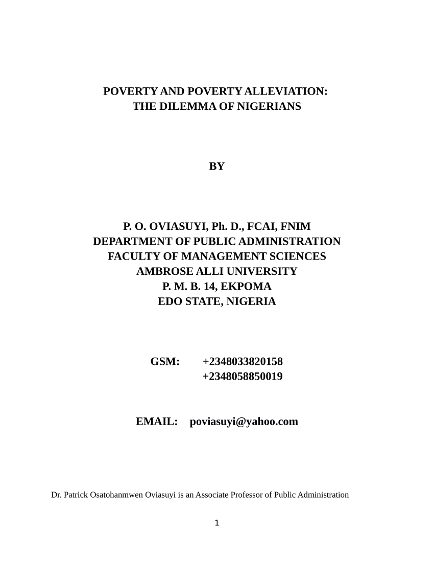 thesis on poverty alleviation pdf