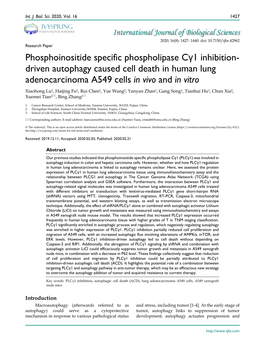 Phosphoinositide specific phospholipase Cγ1 inhibition 