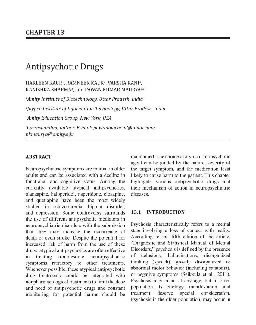 research paper on antipsychotic drugs