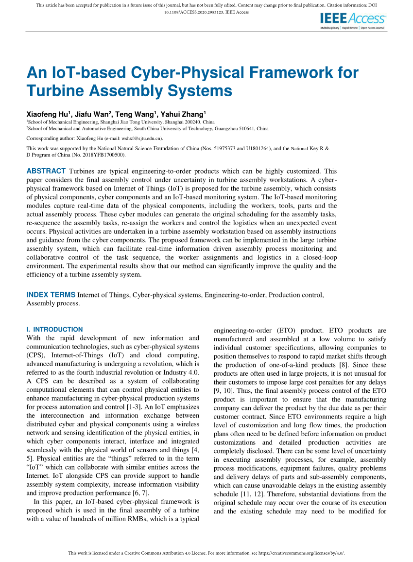 PDF) An IoT-Based Cyber-Physical Framework for Turbine Assembly ...