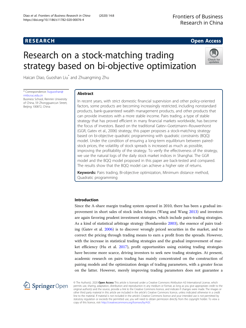 the evaluation and optimization of trading strategies pdf