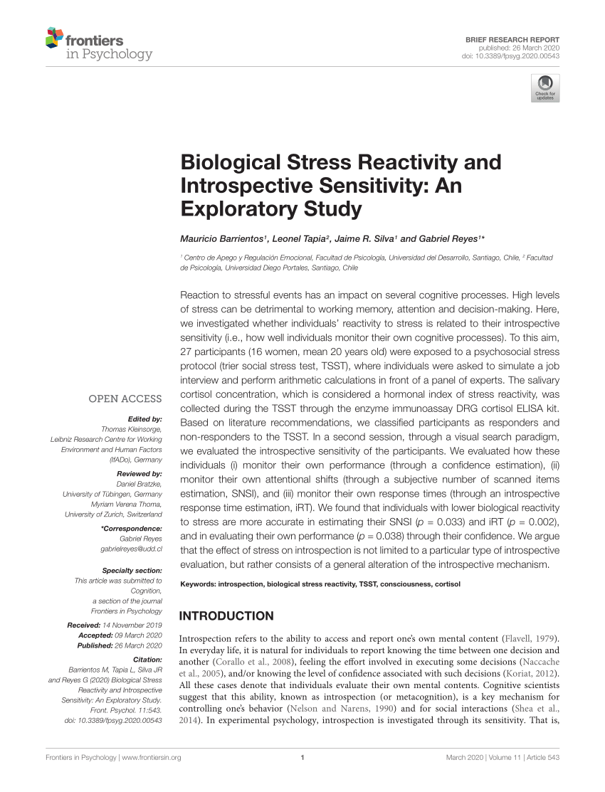 PDF) Biological Stress Reactivity and Introspective Sensitivity ...