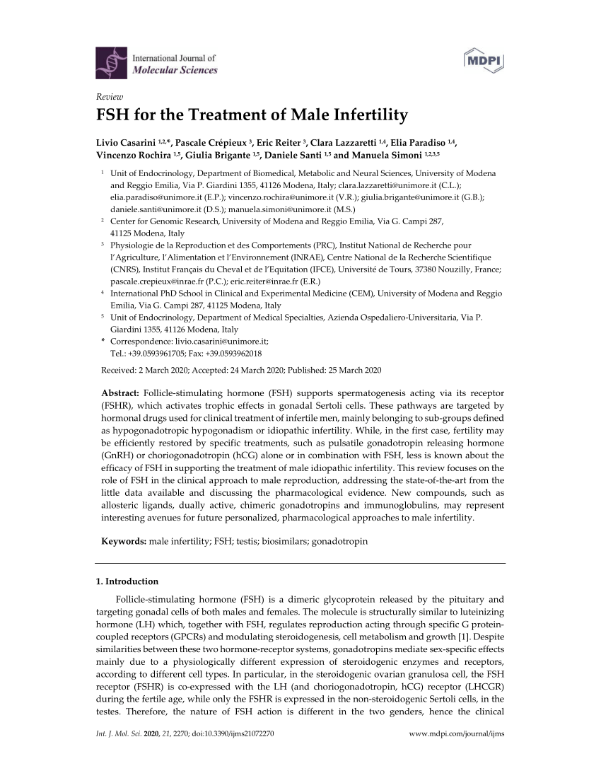 PDF) FSH for the Treatment of Male Infertility