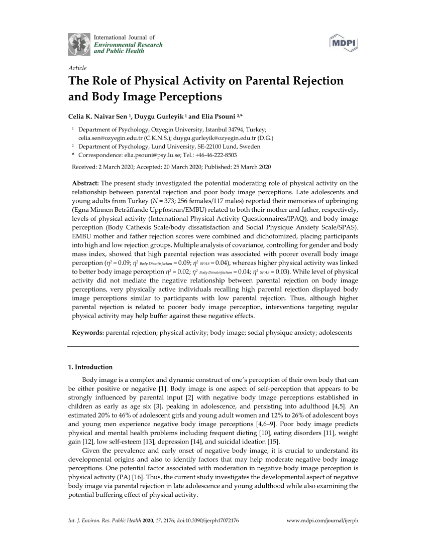 PDF The Role of Physical Activity on Parental Rejection and Body  