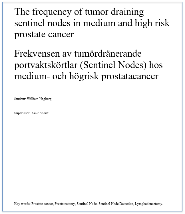 thesis statement on prostate cancer