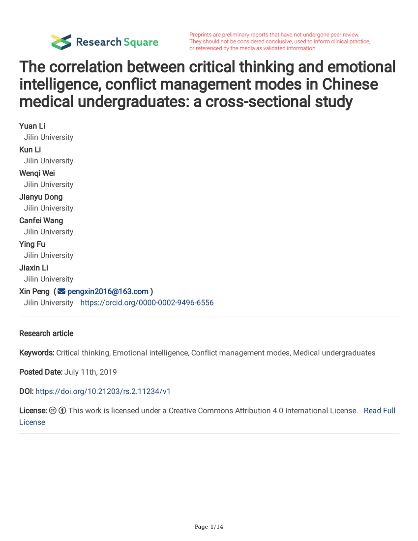 correlation between critical thinking and intelligence