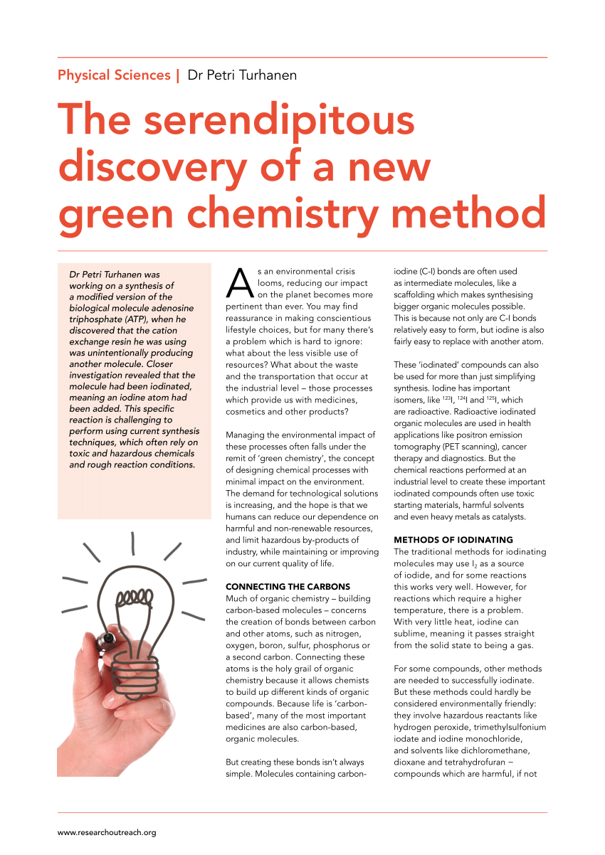 Pdf The Serendipitous Discovery Of A New Green Chemistry Method