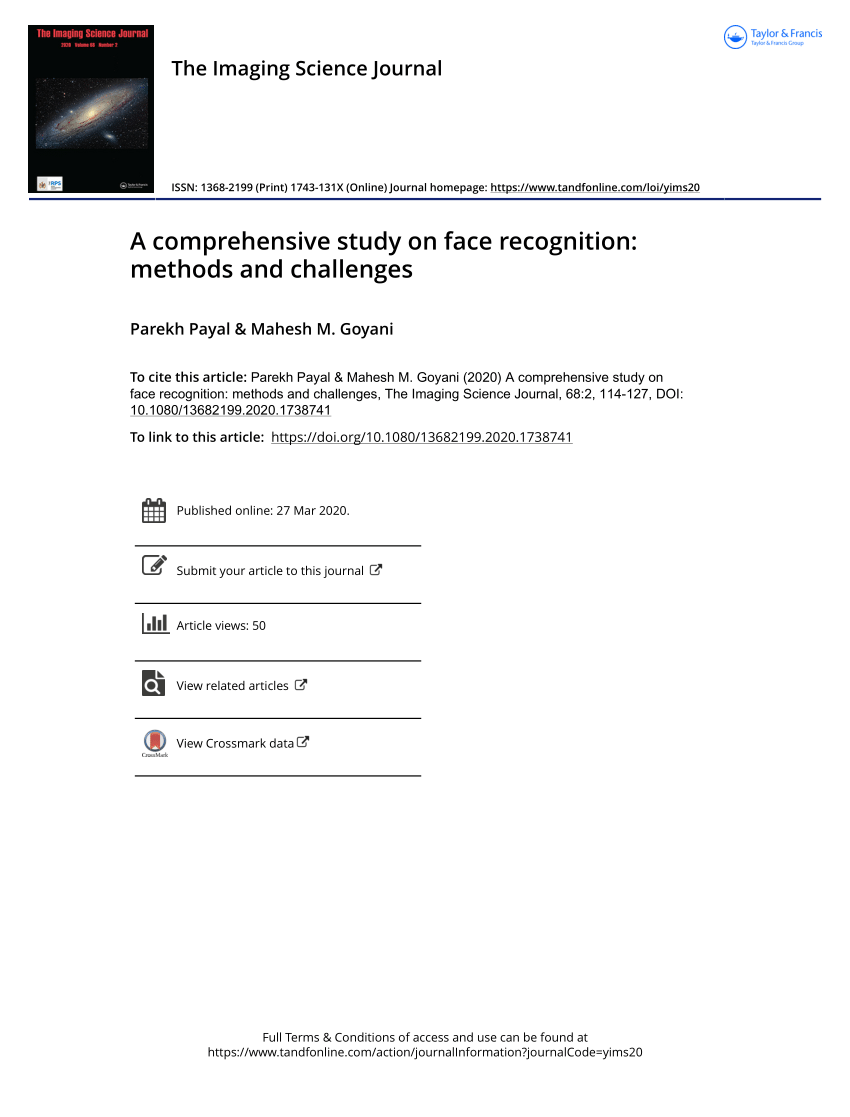 PDF) A comprehensive study on face recognition methods and challenges billede