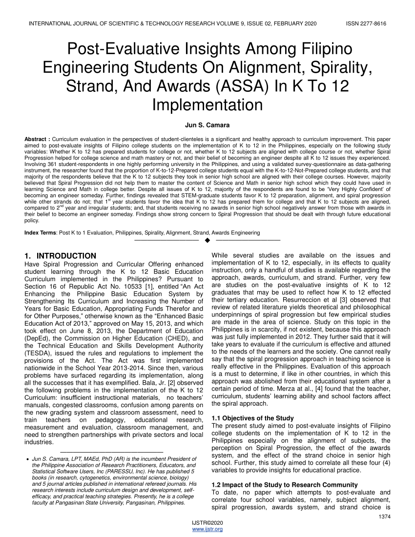 k to 12 implementation research paper