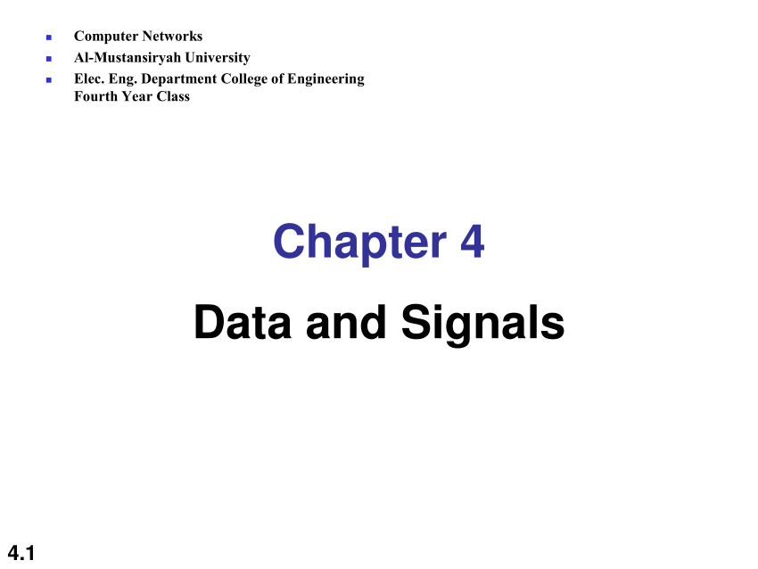 (PDF) Computer Network Chapter (4) Data and Signals