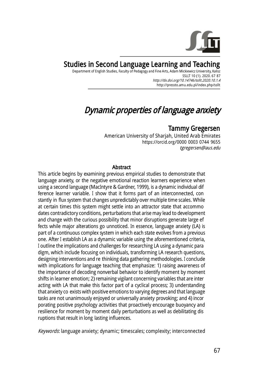 foreign language anxiety thesis