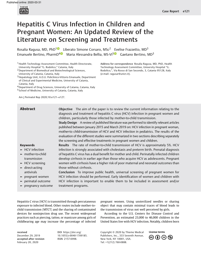 literature review of hepatitis c