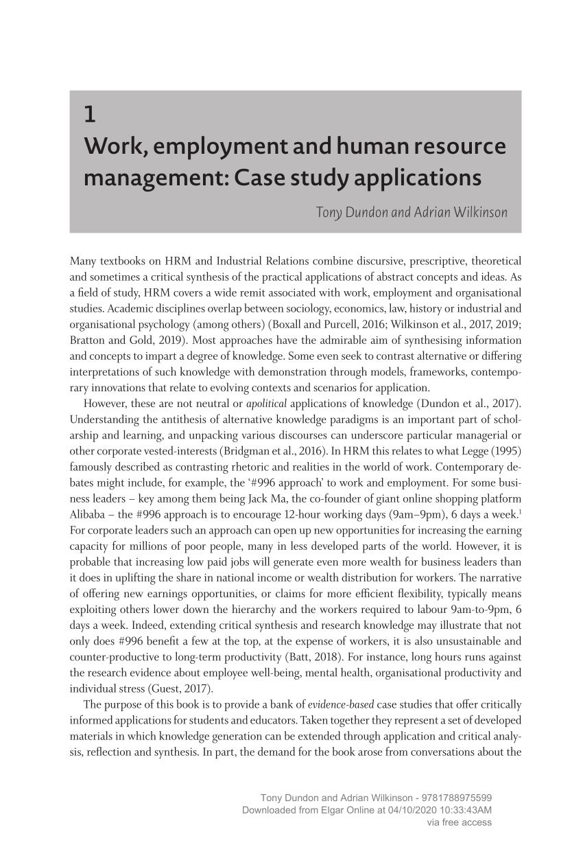 case studies of human resource management