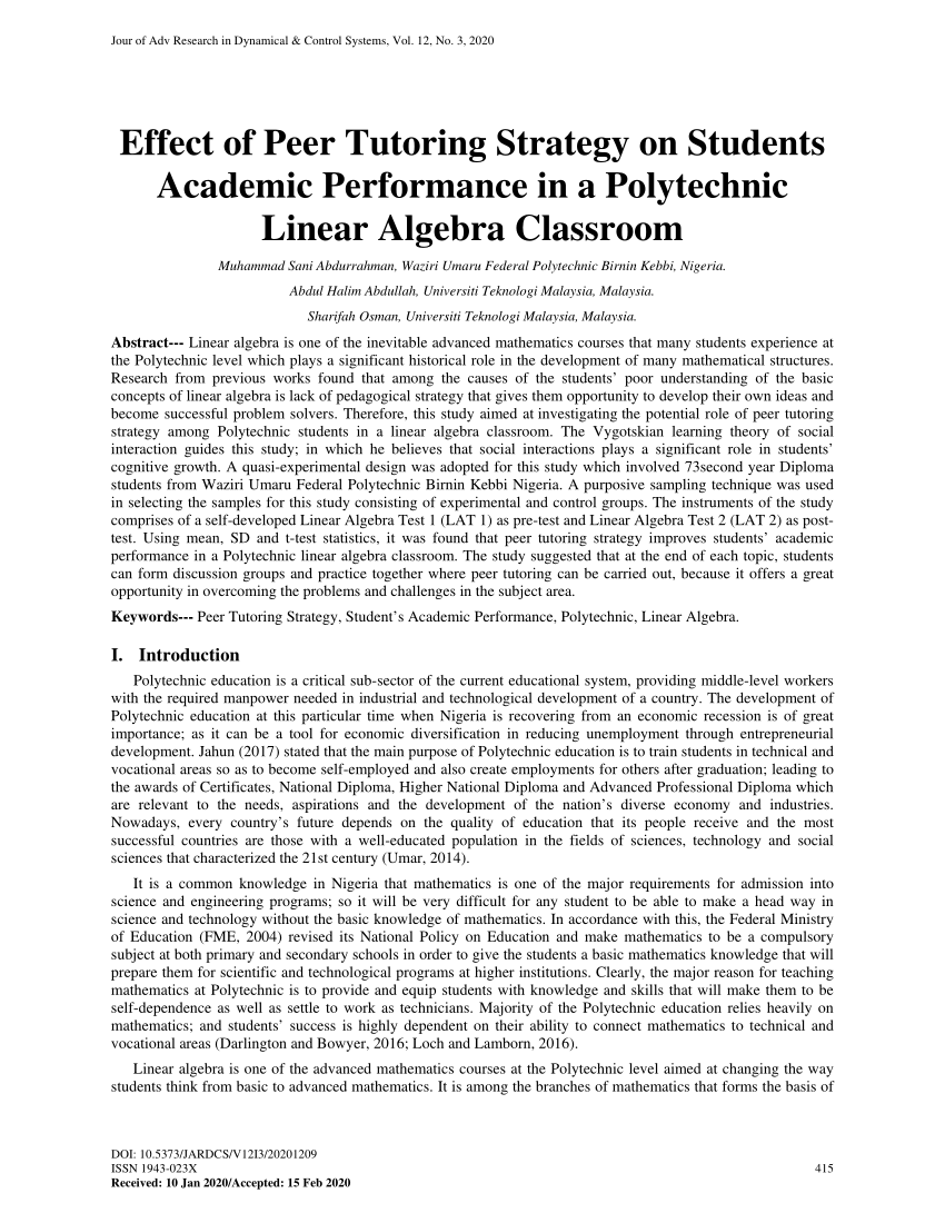 students academic performance essay