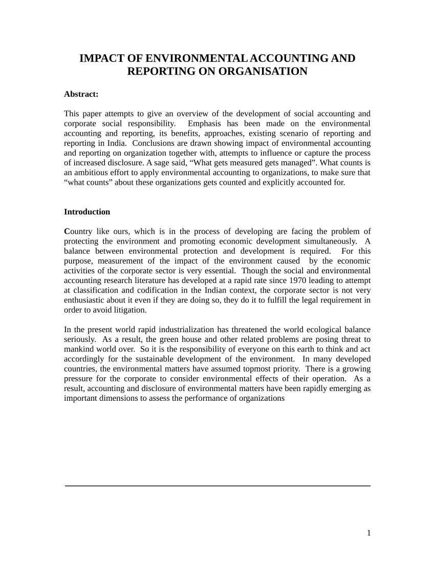 research topics on environmental accounting