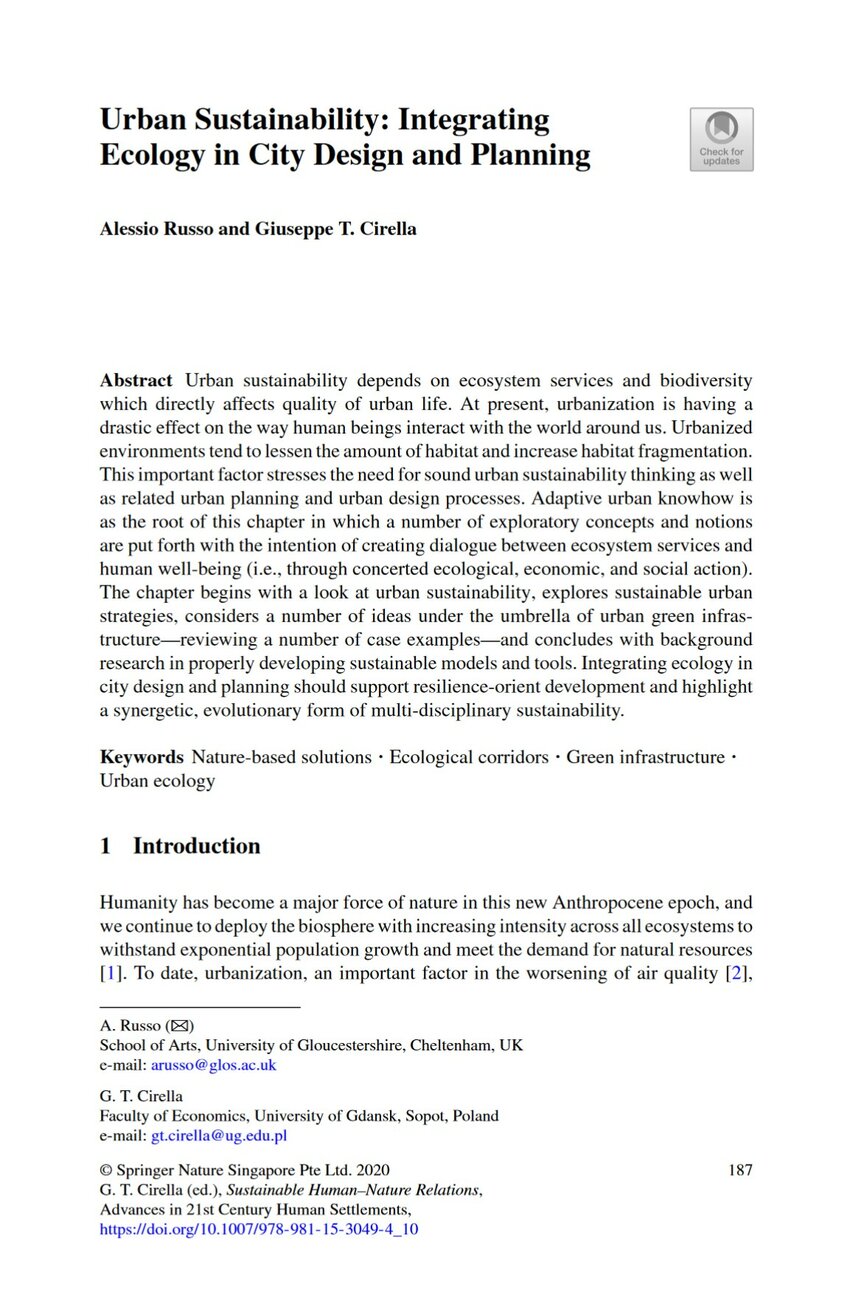 essay on urban sustainability