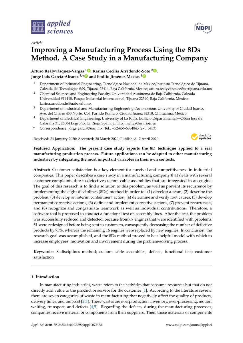 manufacturing process improvement case study