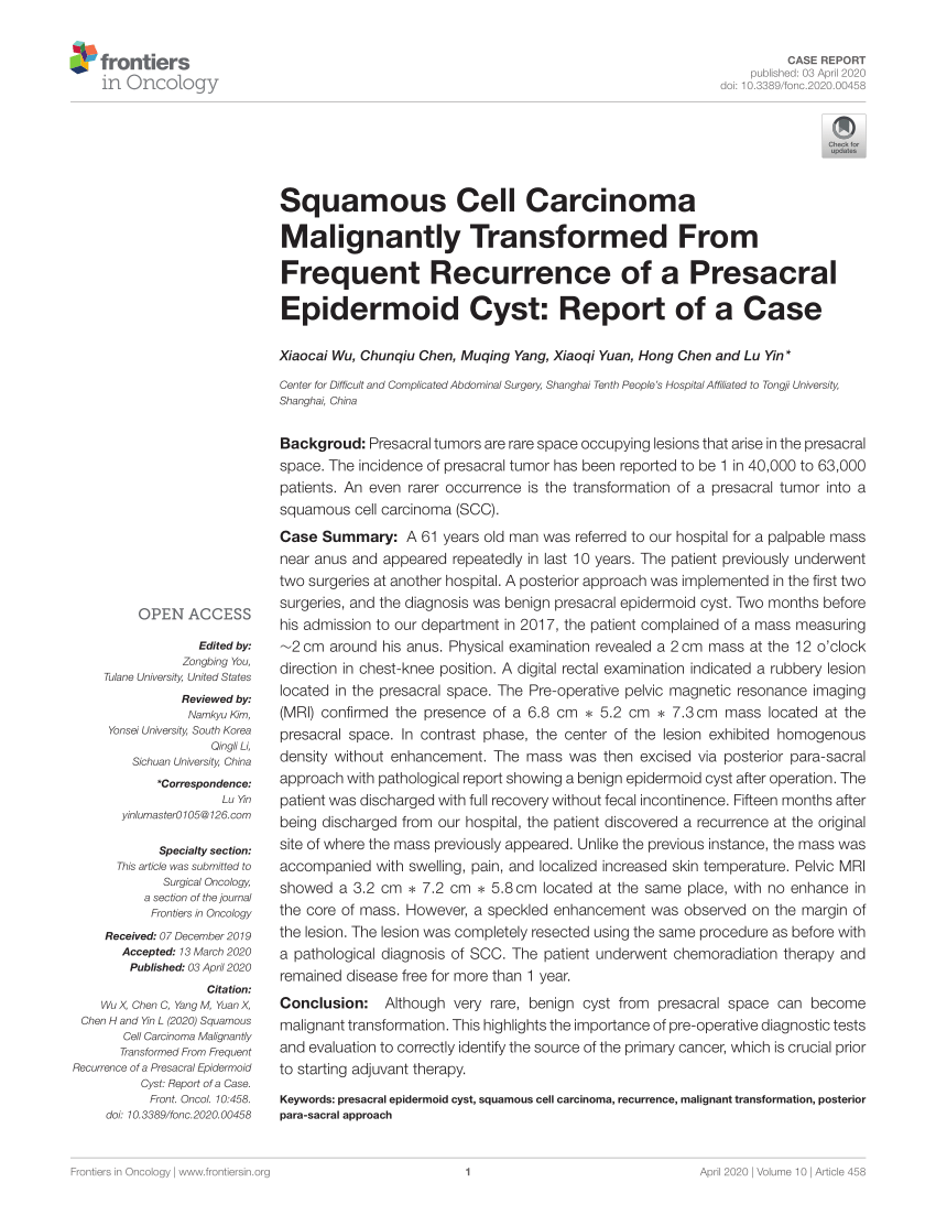 Pdf Squamous Cell Carcinoma Malignantly Transformed From Frequent