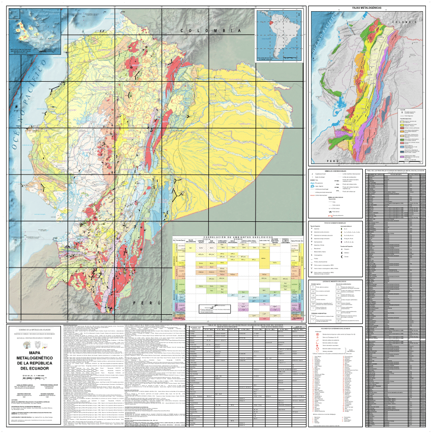 Pdf Mapa Metalogenetico Ecuador 1m 2019