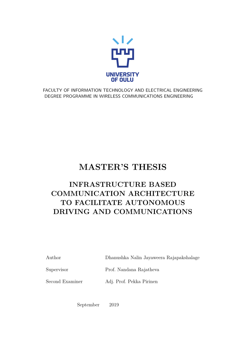 autonomous master thesis