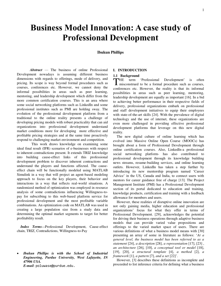 case study business model development