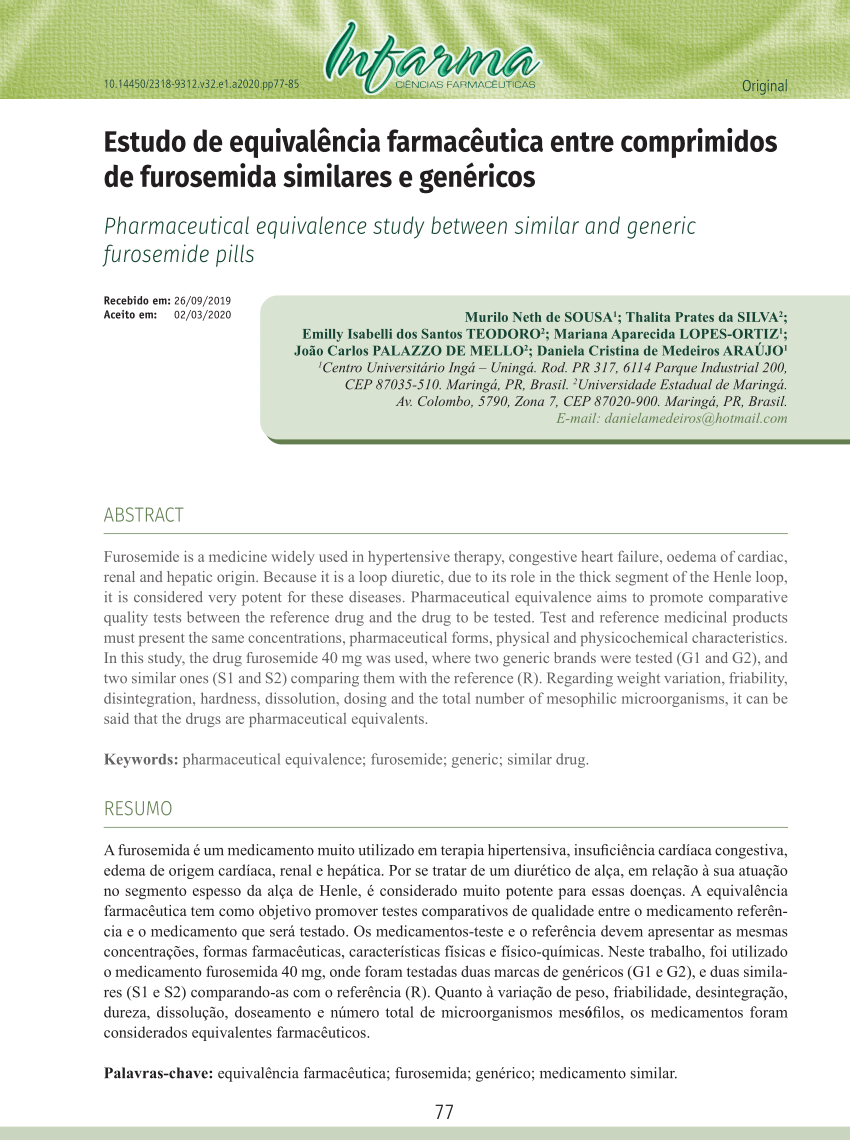 Furosemide Genéricos